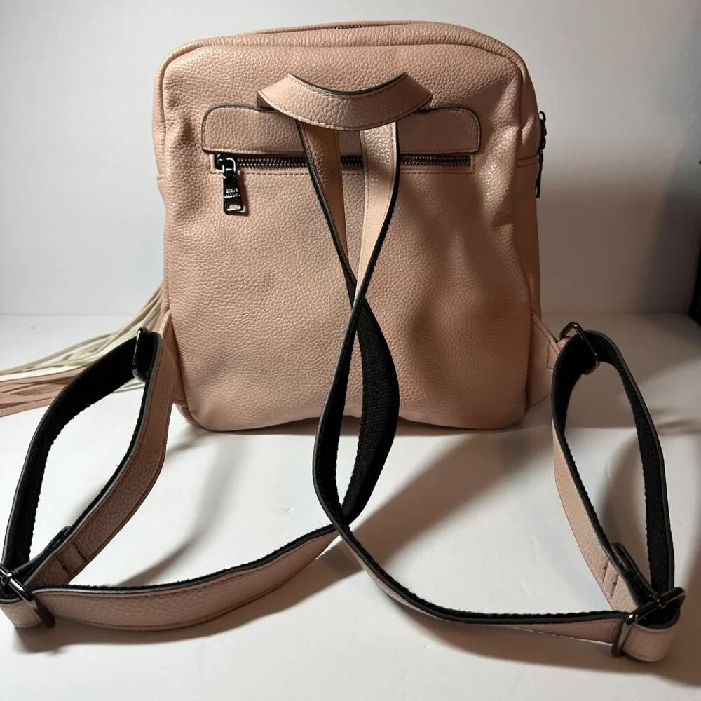Steve Madden Logo Backpack Shoulder Bag Purse Blush Pink - Picture 3 of 12